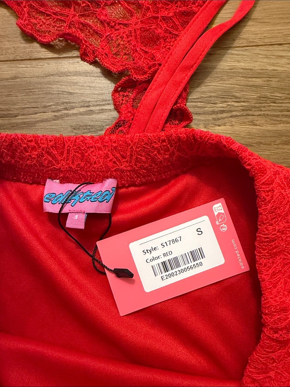 Edikted Red Lace Two-Piece Set - Picture 2 of 5